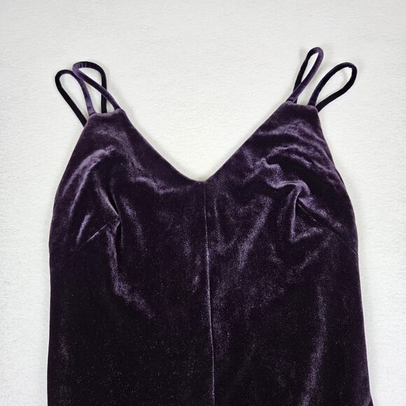 Vintage Bruno Duluc x Kush Mini Dress S Purple Velvet Strappy 80s 90s Y2K Dance - Picture 6 of 16